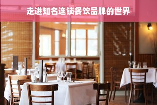 走进知名连锁餐饮品牌的世界