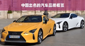 中国出名的汽车品牌概览