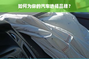 如何为你的汽车选择品牌？