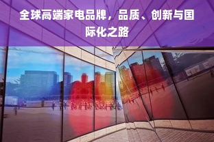 全球高端家电品牌，品质、创新与国际化之路