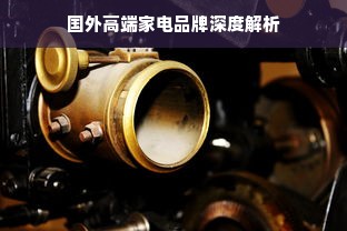 国外高端家电品牌深度解析