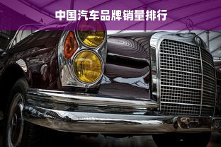 中国汽车品牌销量排行