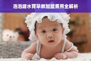 泡泡塘水育早教加盟费用全解析