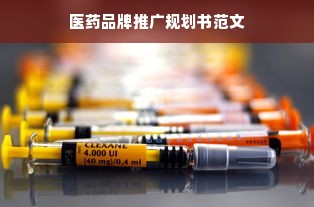 医药品牌推广规划书范文