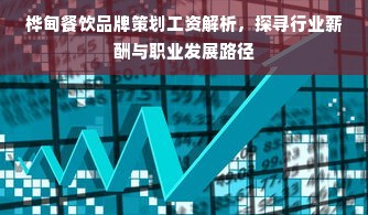 桦甸餐饮品牌策划工资解析，探寻行业薪酬与职业发展路径