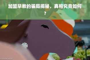 加盟早教的骗局揭秘，真相究竟如何？