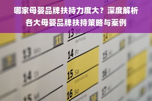 哪家母婴品牌扶持力度大？深度解析各大母婴品牌扶持策略与案例