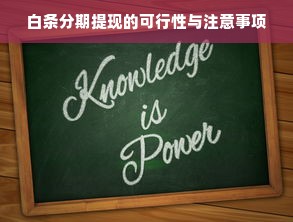 白条分期提现的可行性与注意事项