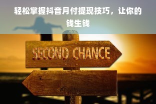 轻松掌握抖音月付提现技巧，让你的钱生钱