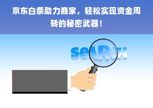 京东白条助力商家，轻松实现资金周转的秘密武器！