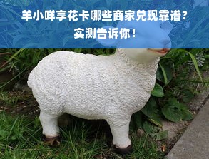 羊小咩享花卡哪些商家兑现靠谱？实测告诉你！