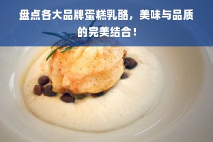 盘点各大品牌蛋糕乳酪，美味与品质的完美结合！
