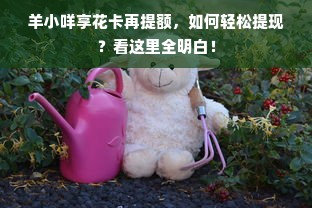 羊小咩享花卡再提额，如何轻松提现？看这里全明白！