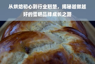 从烘焙初心到行业翘楚，揭秘越做越好的蛋糕品牌成长之路