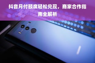 抖音月付额度轻松兑现，商家合作指南全解析