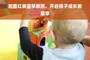 加盟红黄蓝早教班，开启孩子成长新篇章