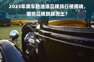 2023年度车胎油漆品牌排行榜揭晓，哪些品牌脱颖而出？