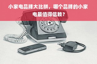 小家电品牌大比拼，哪个品牌的小家电最值得信赖？