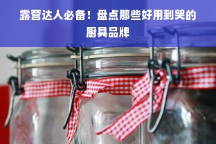 露营达人必备！盘点那些好用到哭的厨具品牌