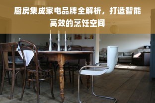 厨房集成家电品牌全解析，打造智能高效的烹饪空间