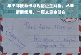 羊小咩便荔卡取现信证全解析，从申请到使用，一篇文章全明白