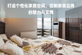 打造个性化家居空间，定制家居品牌的魅力与实践