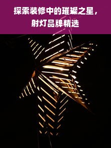 探索装修中的璀璨之星，射灯品牌精选