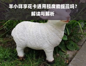 羊小咩享花卡通用额度能提现吗？解读与解析