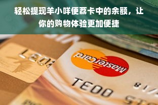轻松提现羊小咩便荔卡中的余额，让你的购物体验更加便捷