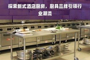 探索新式酒店厨房，厨具品牌引领行业潮流