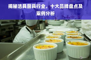 揭秘洁具厨具行业，十大品牌盘点及案例分析