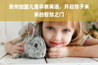 贵州加盟儿童早教英语，开启孩子未来的智慧之门