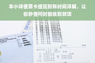 羊小咩便荔卡提现到账时间详解，让你秒懂何时能收到款项