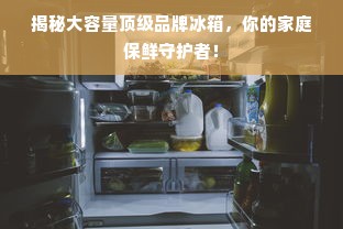 揭秘大容量顶级品牌冰箱，你的家庭保鲜守护者！