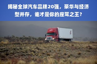 揭秘全球汽车品牌20强，豪华与经济型并存，谁才是你的座驾之王？
