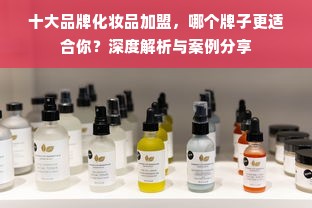 十大品牌化妆品加盟，哪个牌子更适合你？深度解析与案例分享