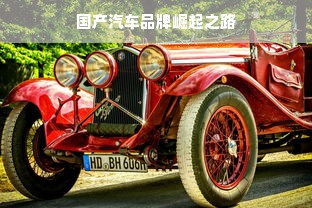 国产汽车品牌崛起之路