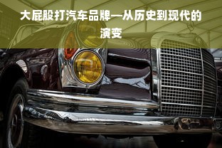 大屁股打汽车品牌—从历史到现代的演变