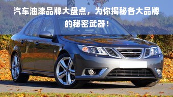 汽车油漆品牌大盘点，为你揭秘各大品牌的秘密武器！