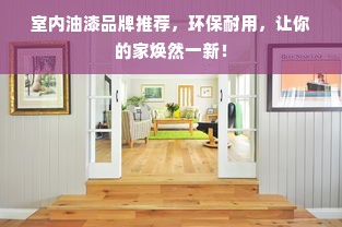 室内油漆品牌推荐，环保耐用，让你的家焕然一新！
