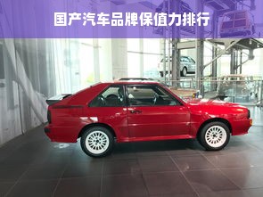 国产汽车品牌保值力排行