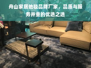 舟山家居地毯品牌厂家，品质与服务并重的优选之选