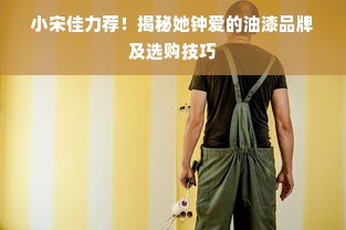 小宋佳力荐！揭秘她钟爱的油漆品牌及选购技巧