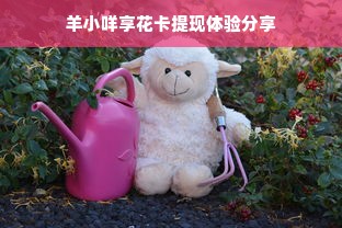 羊小咩享花卡提现体验分享