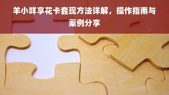 羊小咩享花卡套现方法详解，操作指南与案例分享