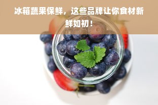 冰箱蔬果保鲜，这些品牌让你食材新鲜如初！