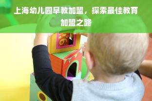 上海幼儿园早教加盟，探索最佳教育加盟之路