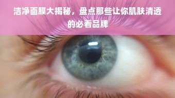 洁净面膜大揭秘，盘点那些让你肌肤清透的必看品牌