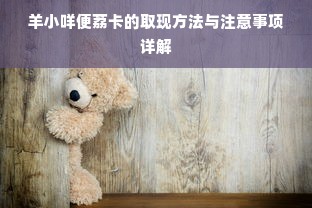 羊小咩便荔卡的取现方法与注意事项详解