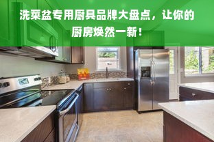 洗菜盆专用厨具品牌大盘点，让你的厨房焕然一新！